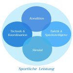 Grafik mit 4 Bereichen der sportlichen Leistung